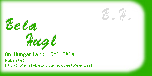 bela hugl business card